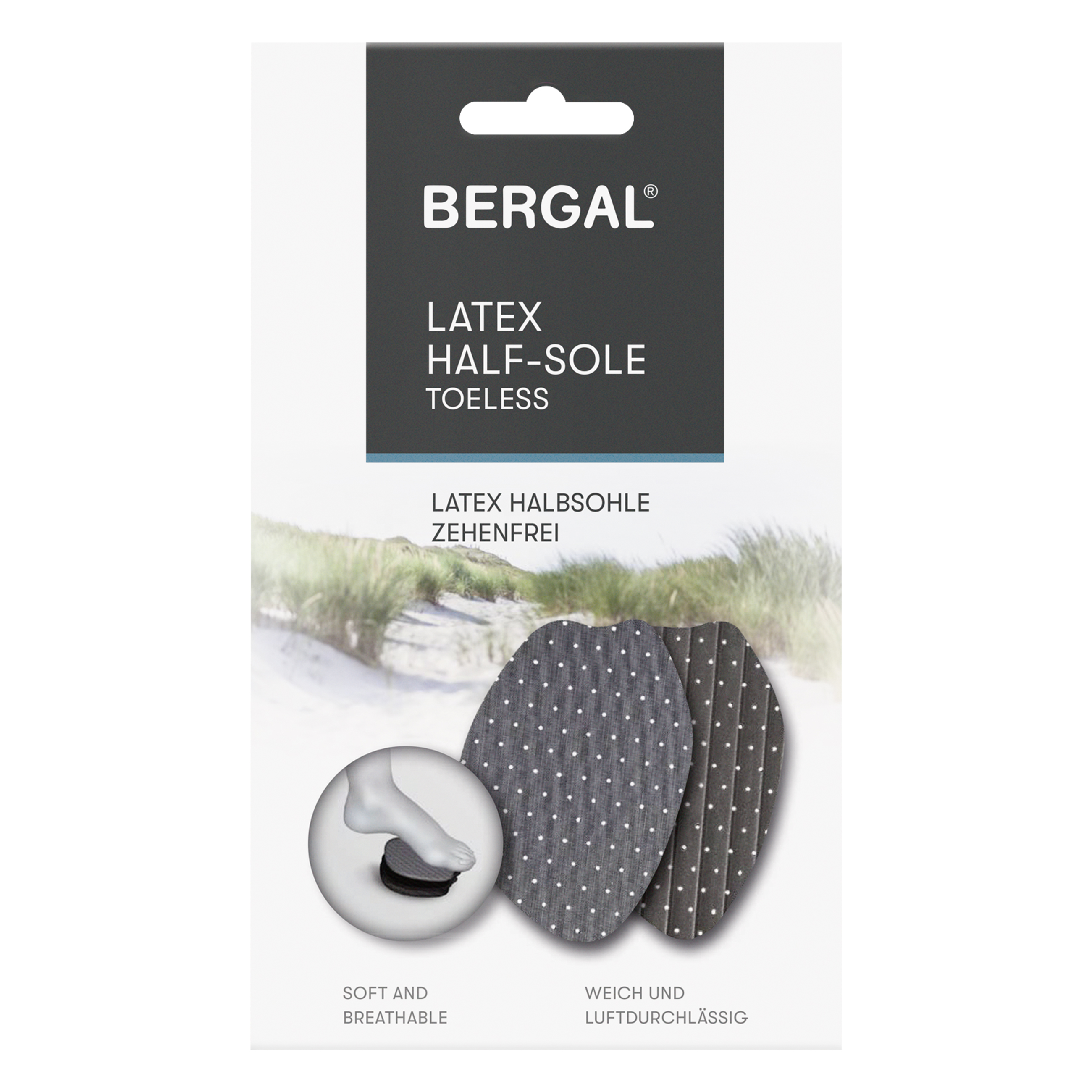 BERGAL LATEX HALF-SOLE TOELESS BERGAL LATEX HALF-SOLE TOELESS