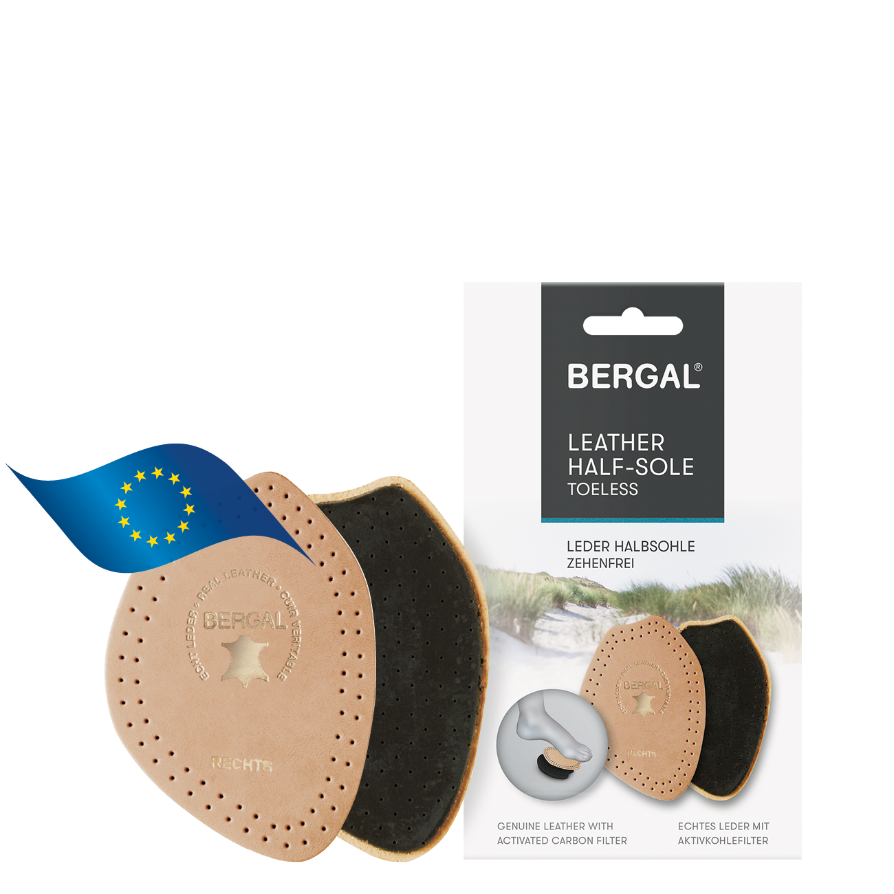 BERGAL LEATHER HALF-SOLE TOELESS