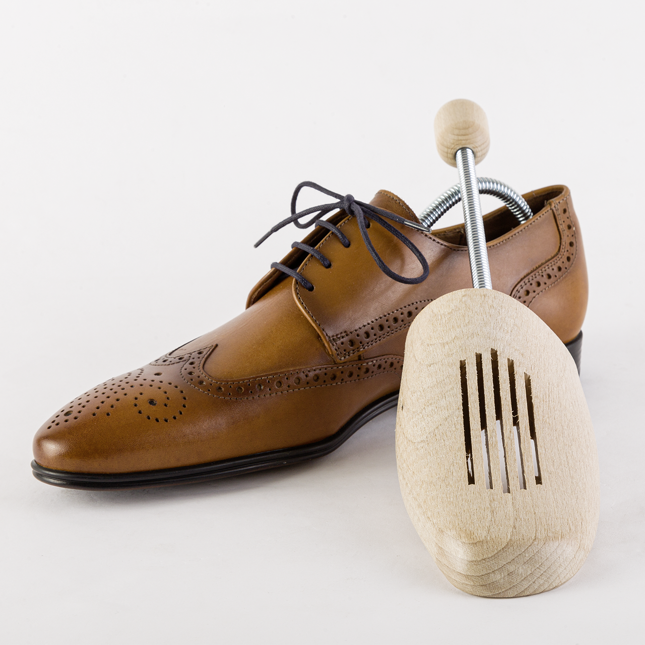 BERGAL BUCHENHOLZ SCHUHSPANNER MIT SPIRALFEDER - FORM "UNIVERSAL"